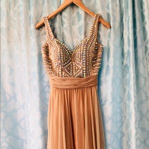 Nude La Femme Prom Dress